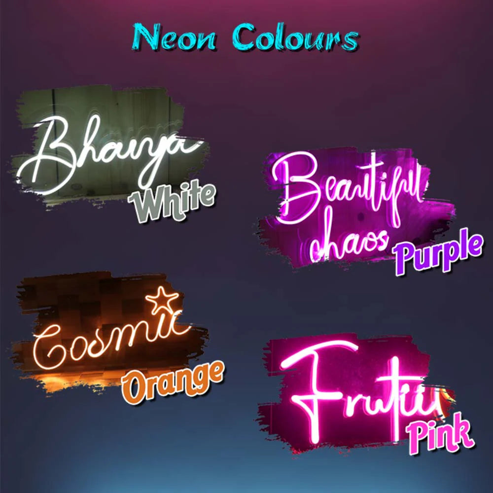 Couples Customized Neon Name Light Frames-16x30"