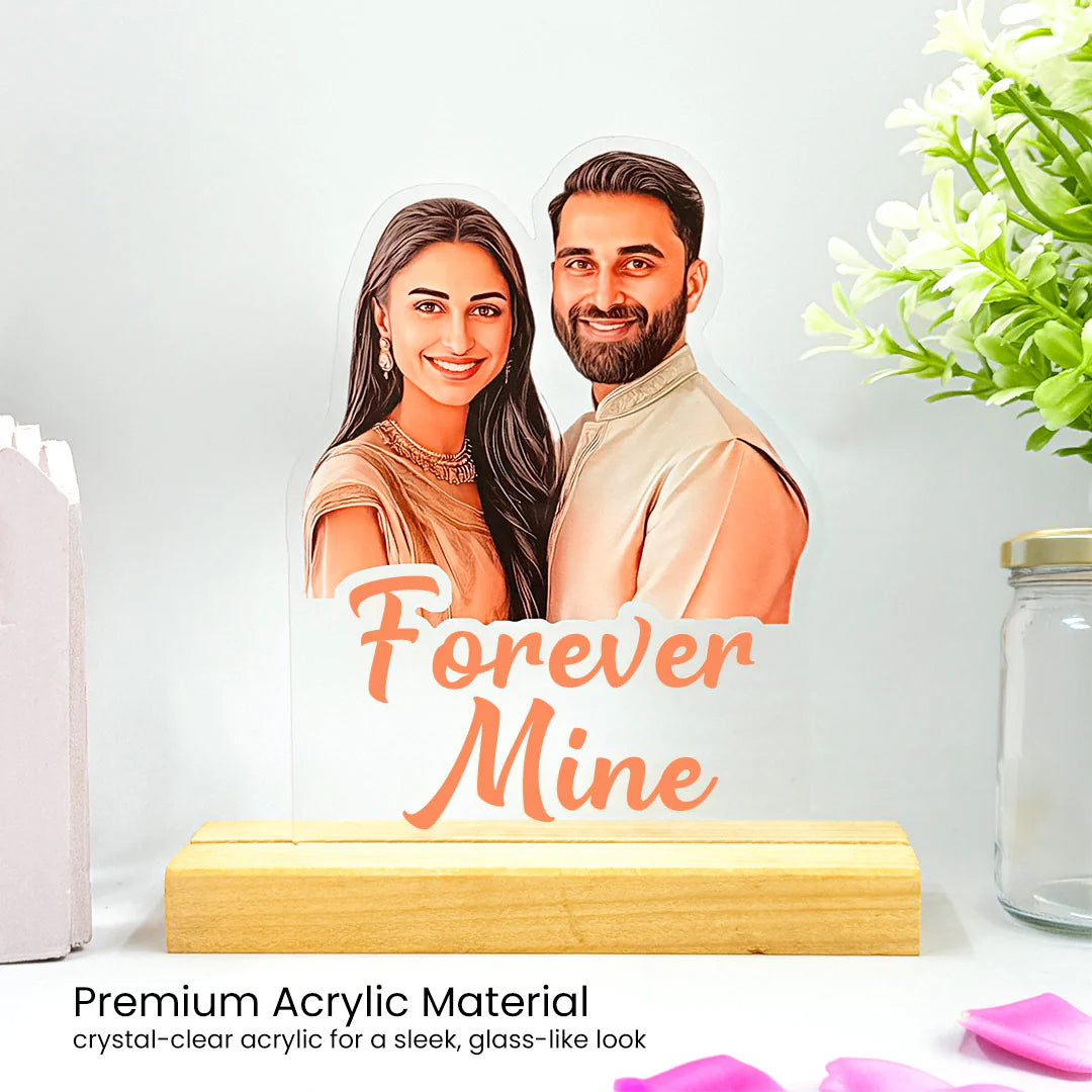 Acrylic Cutout Table Stand - Custom Text & Illustrated Photo