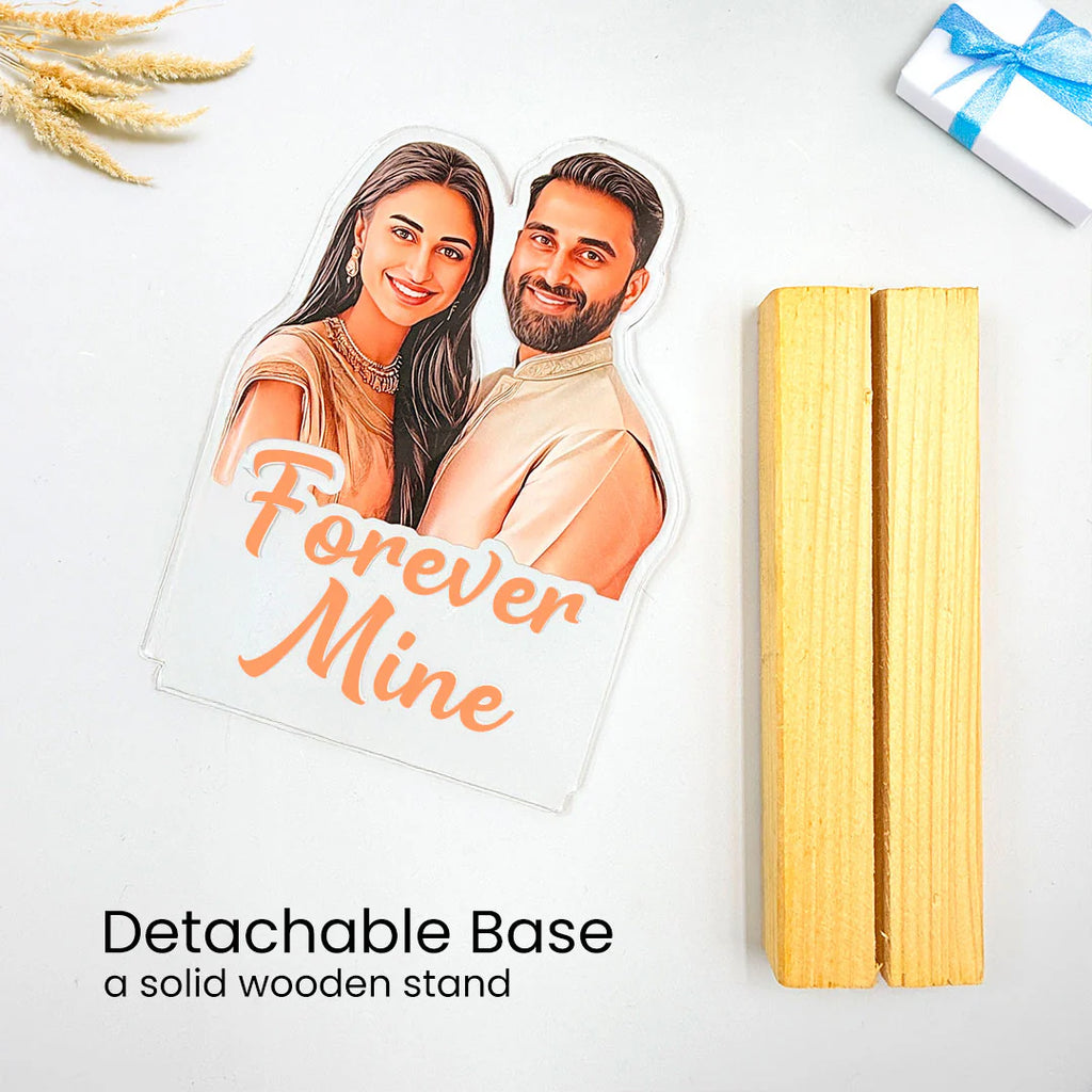 Acrylic Cutout Table Stand - Custom Text & Illustrated Photo