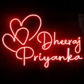 Couples Customized Neon Name Light Frames-16x30"