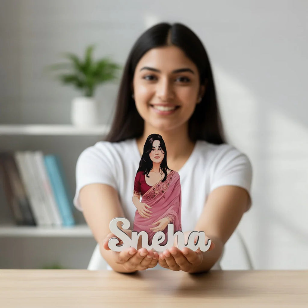 Personalized Cartoon Name Table Stand – 7×6"