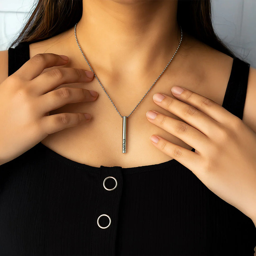 Custom Name Pendant Round Necklace