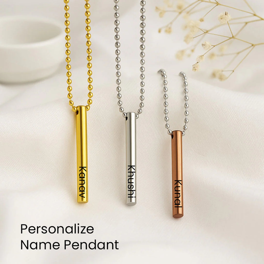 Custom Name Pendant Round Necklace