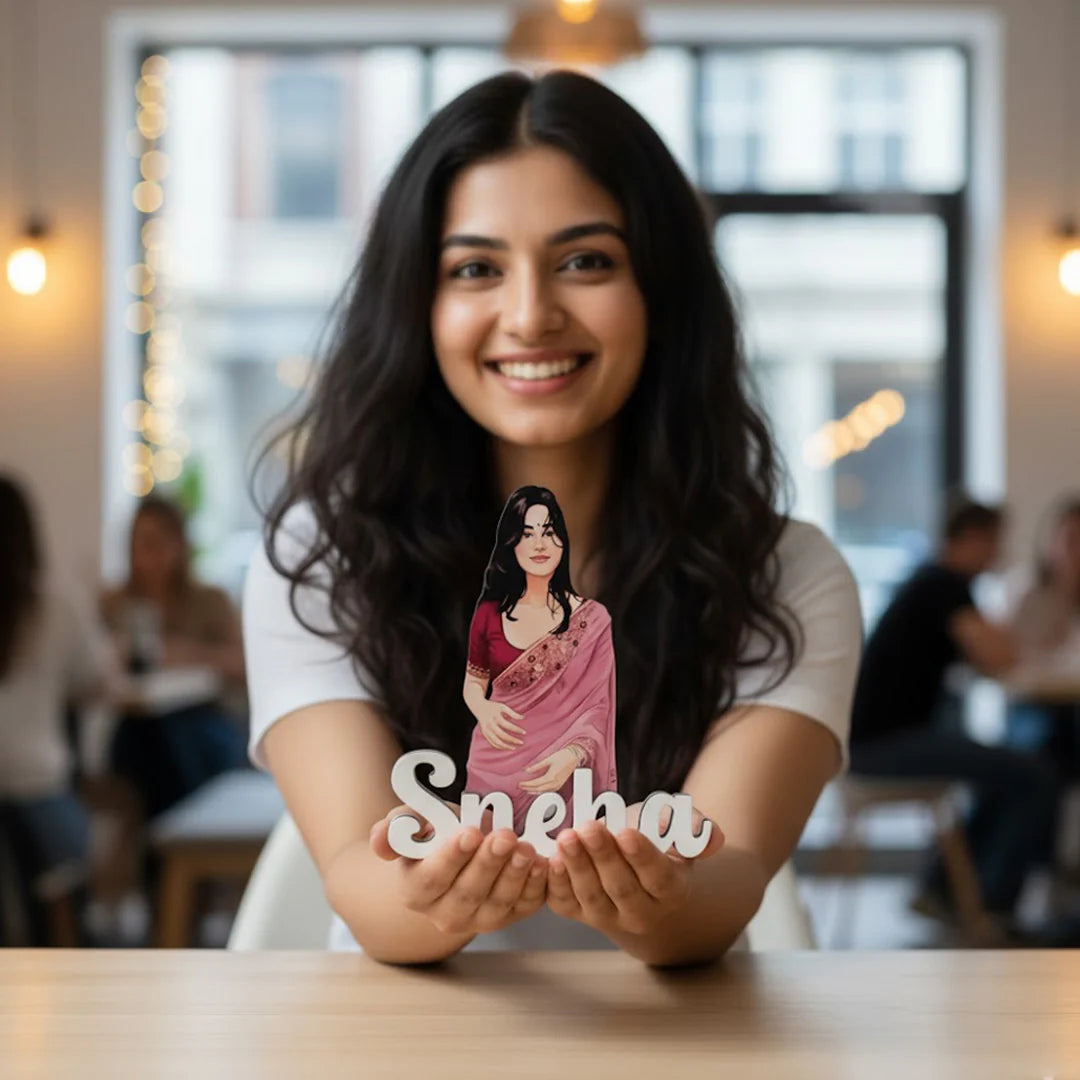 Personalized Cartoon Name Table Stand – 7×6"