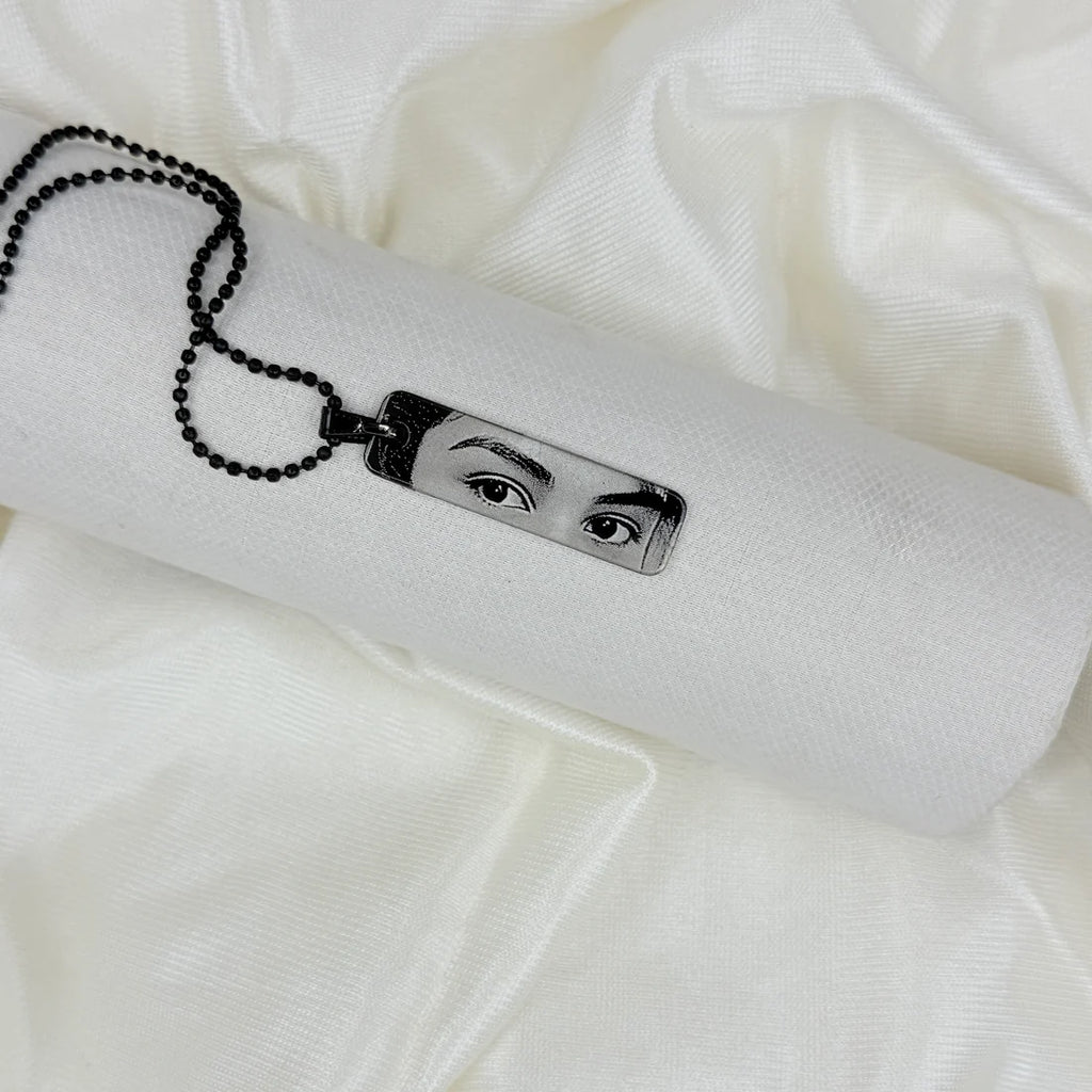Custom Black & White Photo Engraved Necklace – Personalized Keepsake Pendant