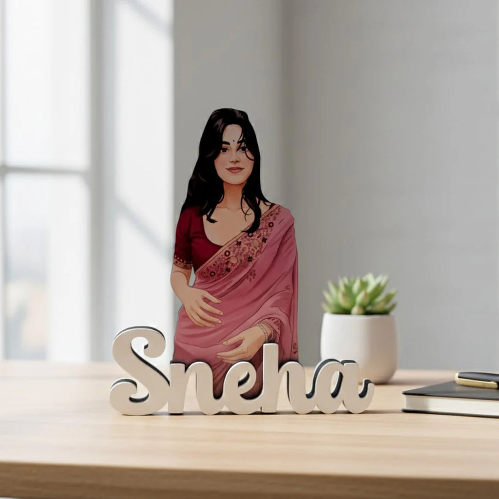 Personalized Cartoon Name Table Stand – 7×6"