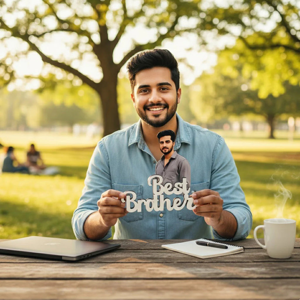 Personalized Cartoon Name Table Stand – Best Brother Edition (7×6 Inch)