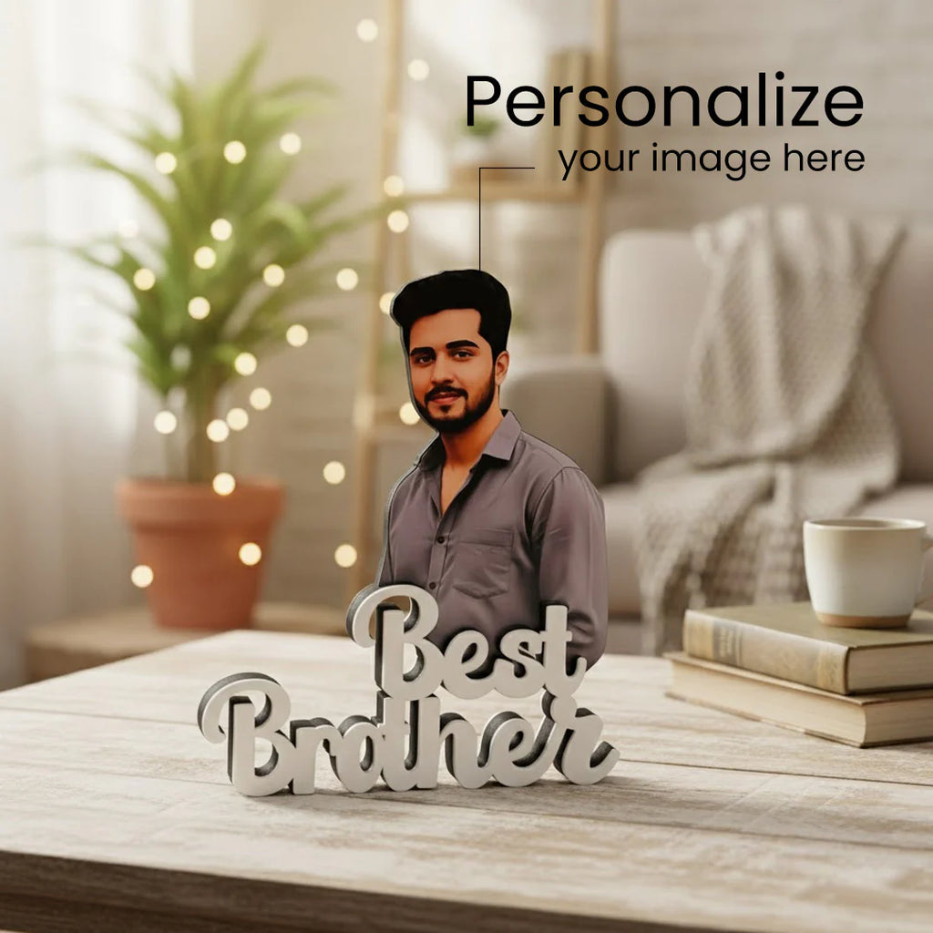 Personalized Cartoon Name Table Stand – Best Brother Edition (7×6 Inch)