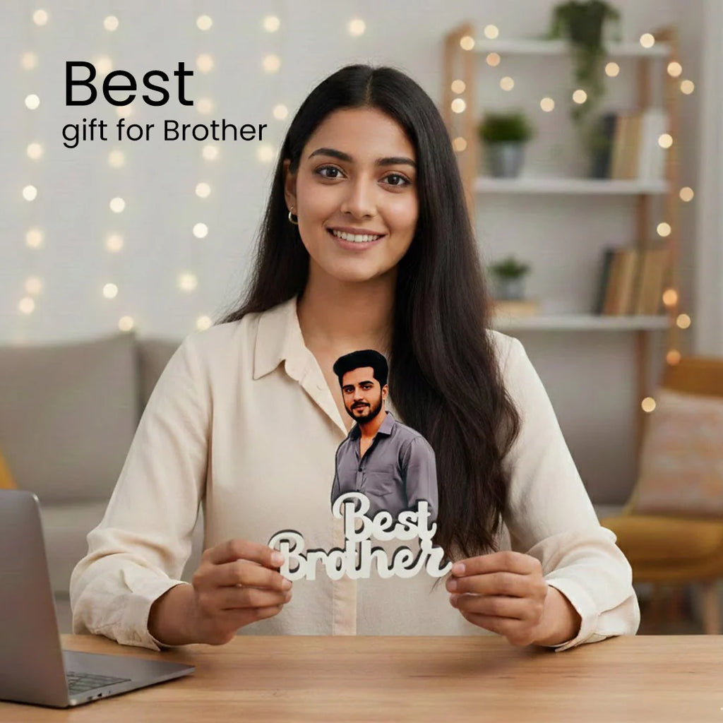 Personalized Cartoon Name Table Stand – Best Brother Edition (7×6 Inch)